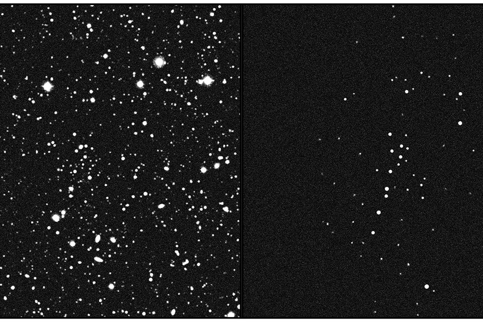UMa3/U1 next to an image of a larger section of the Milky Way.