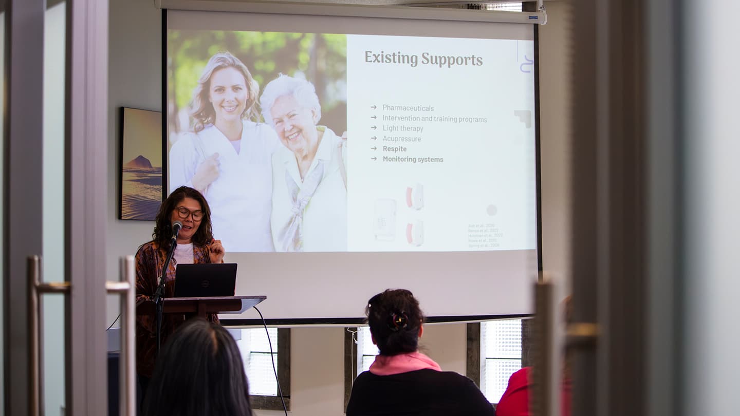 STRIDE mentor Mario Sakamoto presents the work of her research team