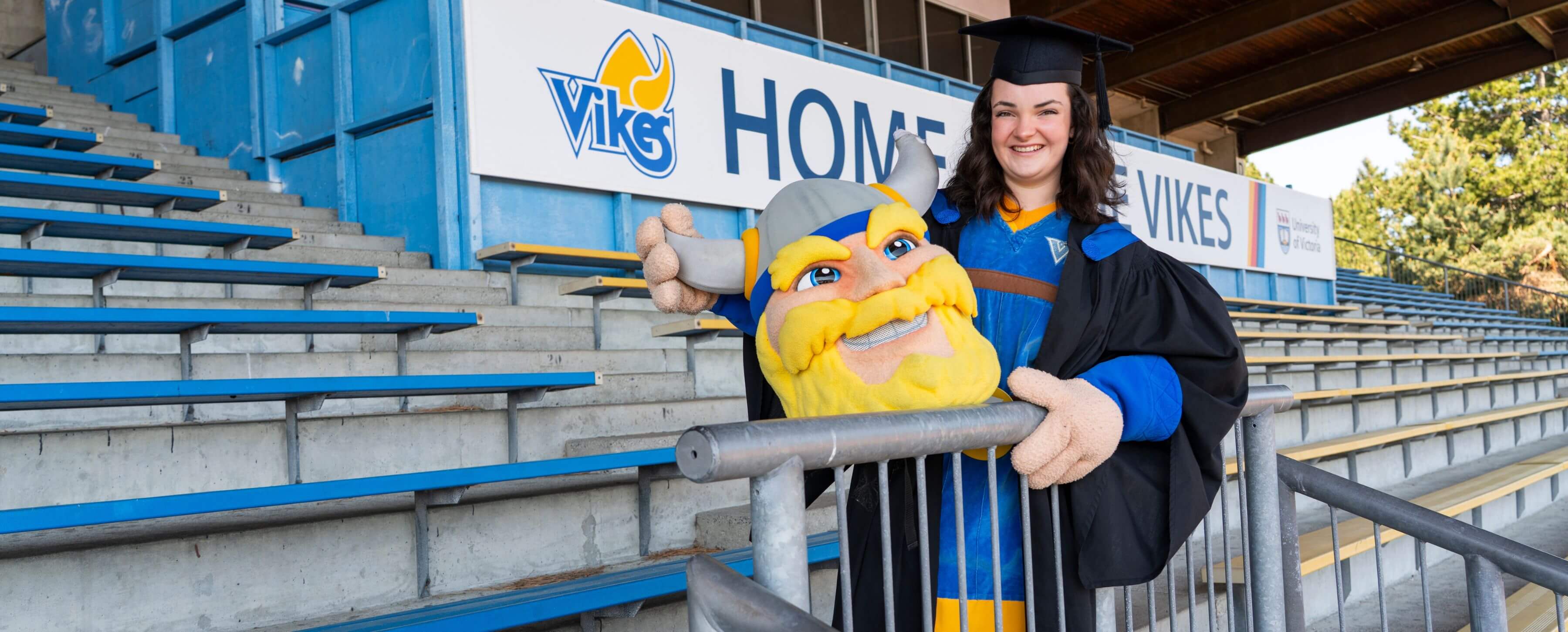 Behind the UVic mascot, a teacher in the making